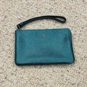 Coach Teal Wristlet Clutch